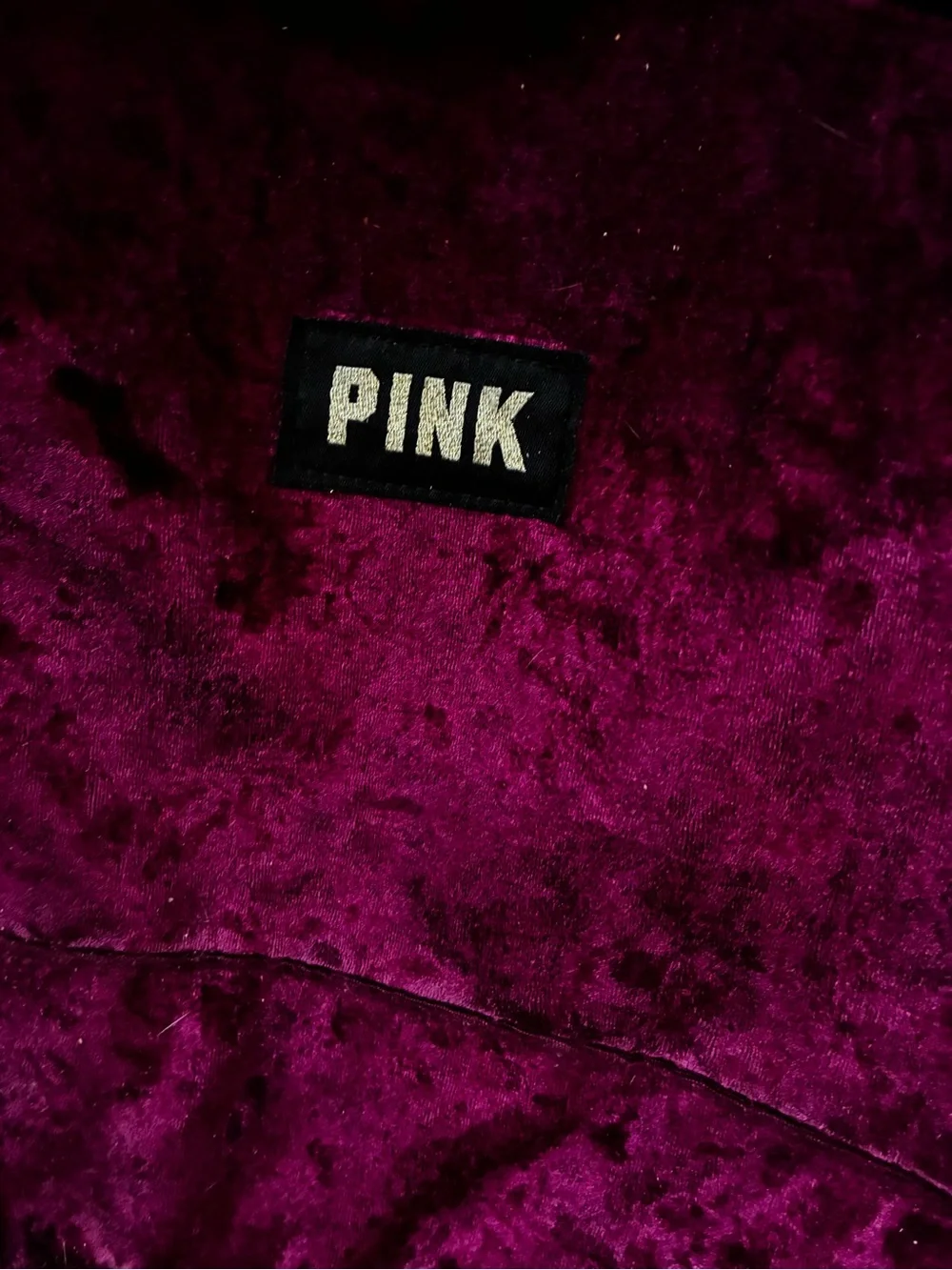 PINK Victoria's Secret Plush Velvet Deep Wine Backpack